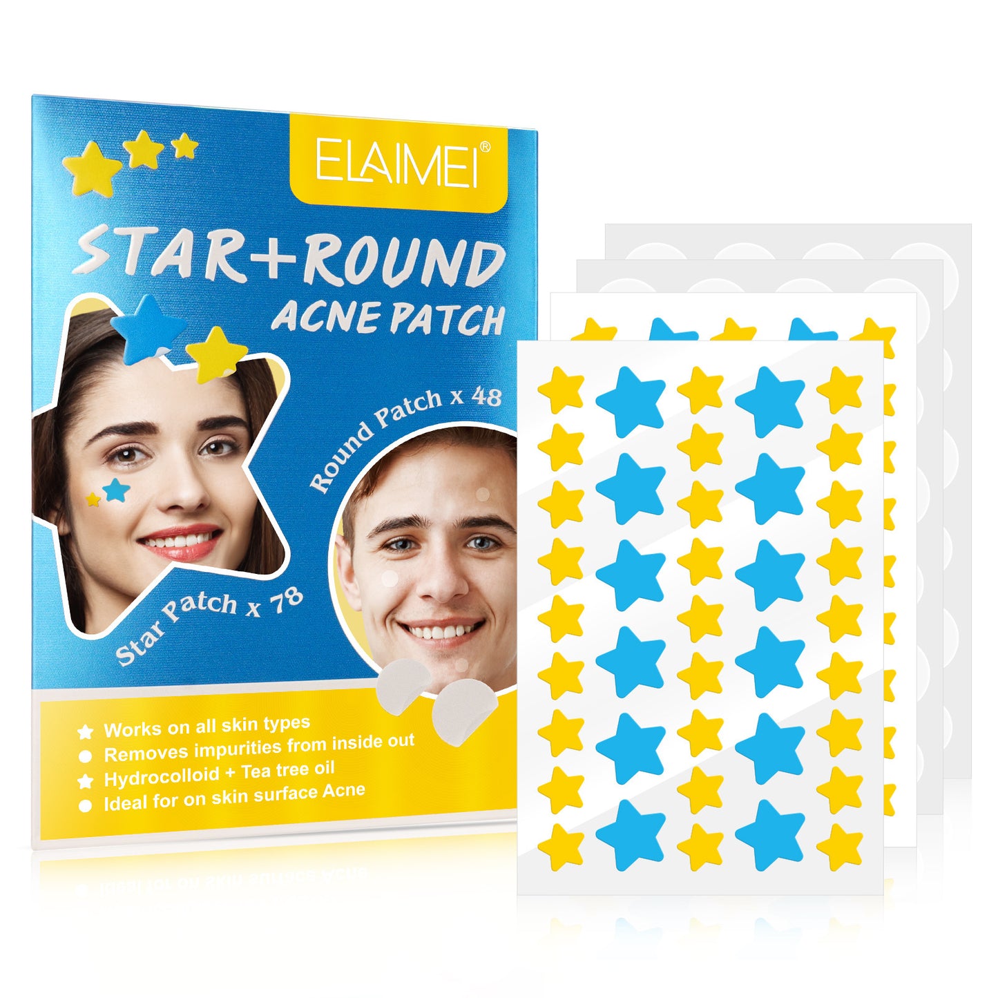 Peach Heart Color Multi-shape Acne Patch