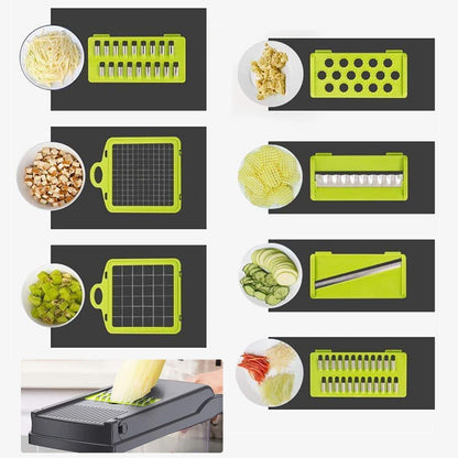 16 In 1 Vegetable Chopper, Salad Fruit Vegetable Food Chopper Slicer Peeler