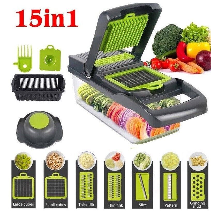 16 In 1 Vegetable Chopper, Salad Fruit Vegetable Food Chopper Slicer Peeler